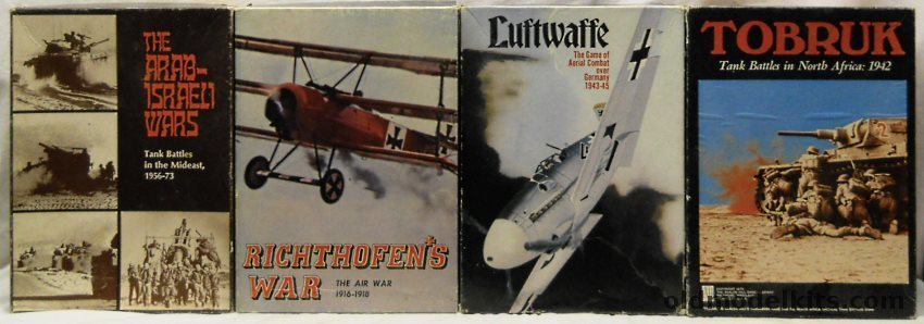 Avalon Hill Four Bookcase Games The Arab Israeli Wars / Richthofen's War / Luftwaffe / Tobruk plastic model kit